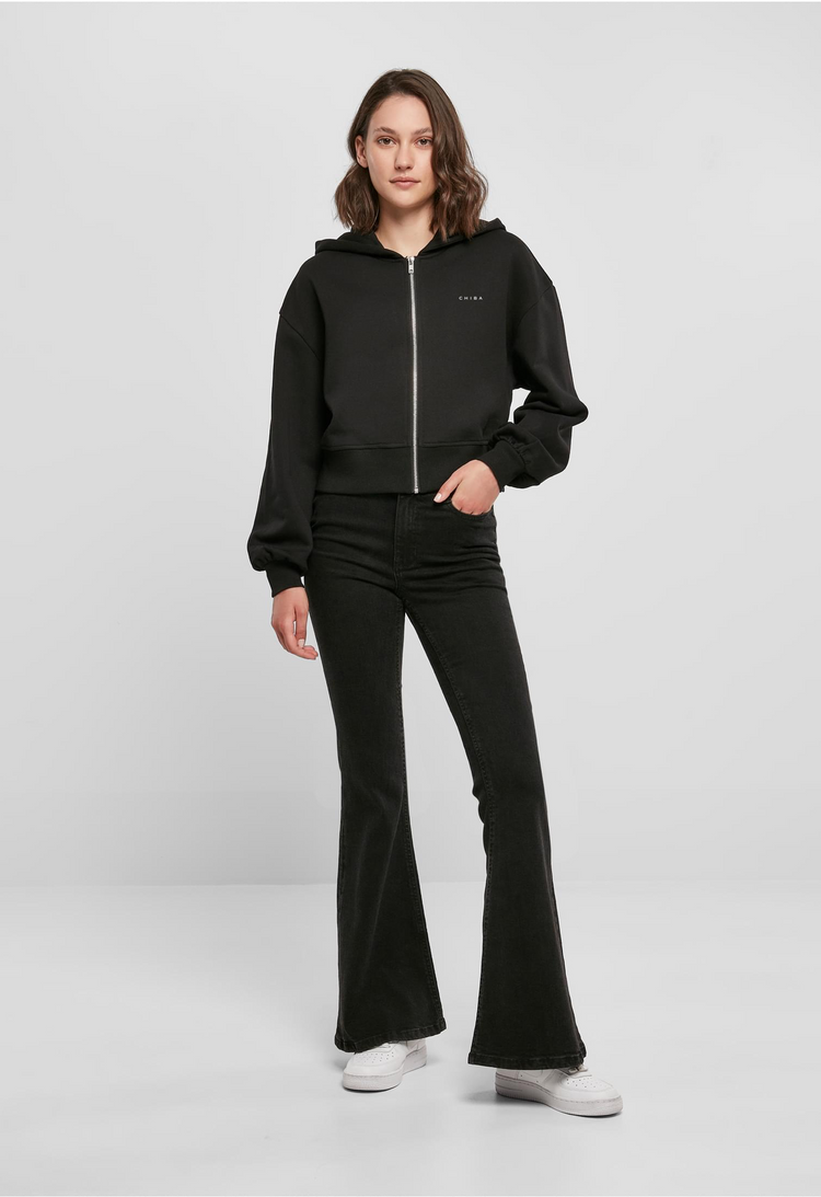 Women’s Crop Ziphoody black