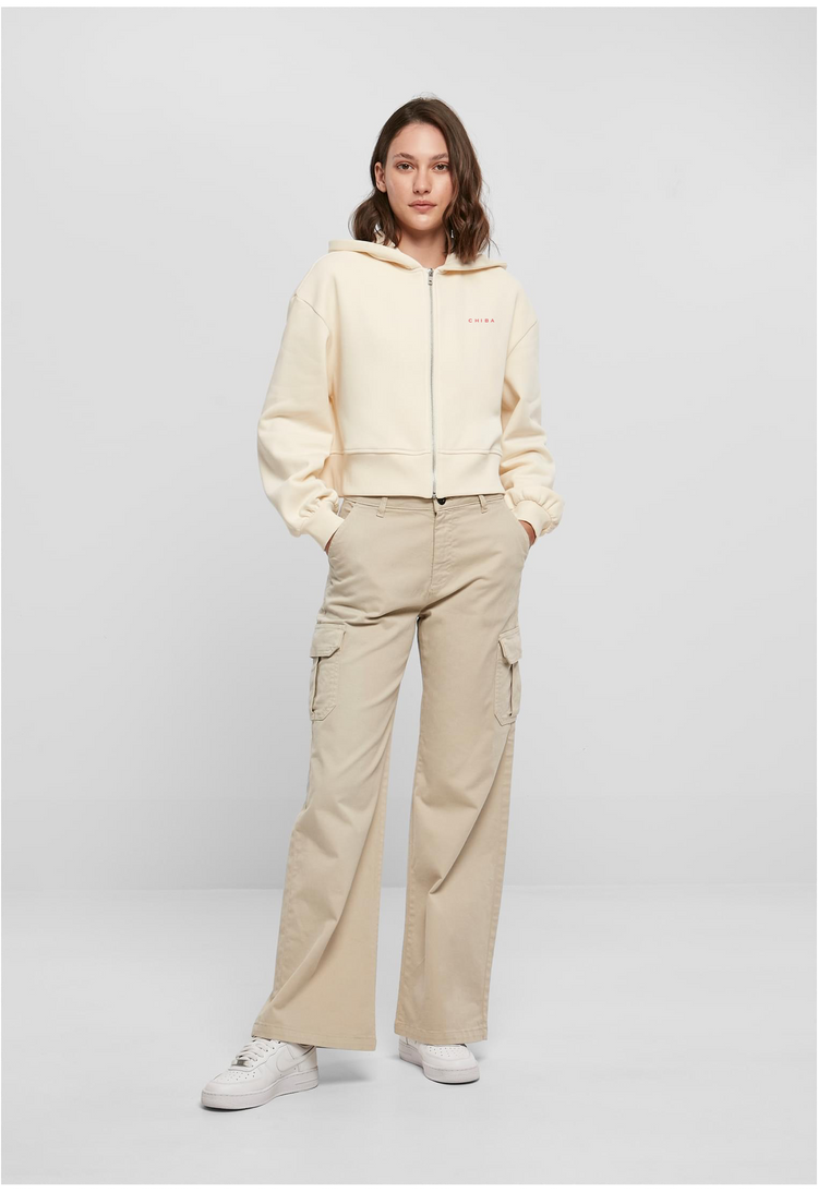 Women’s Crop Ziphoody Sand