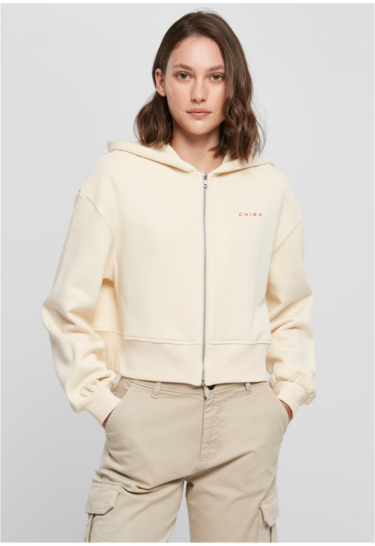 Women’s Crop Ziphoody Sand