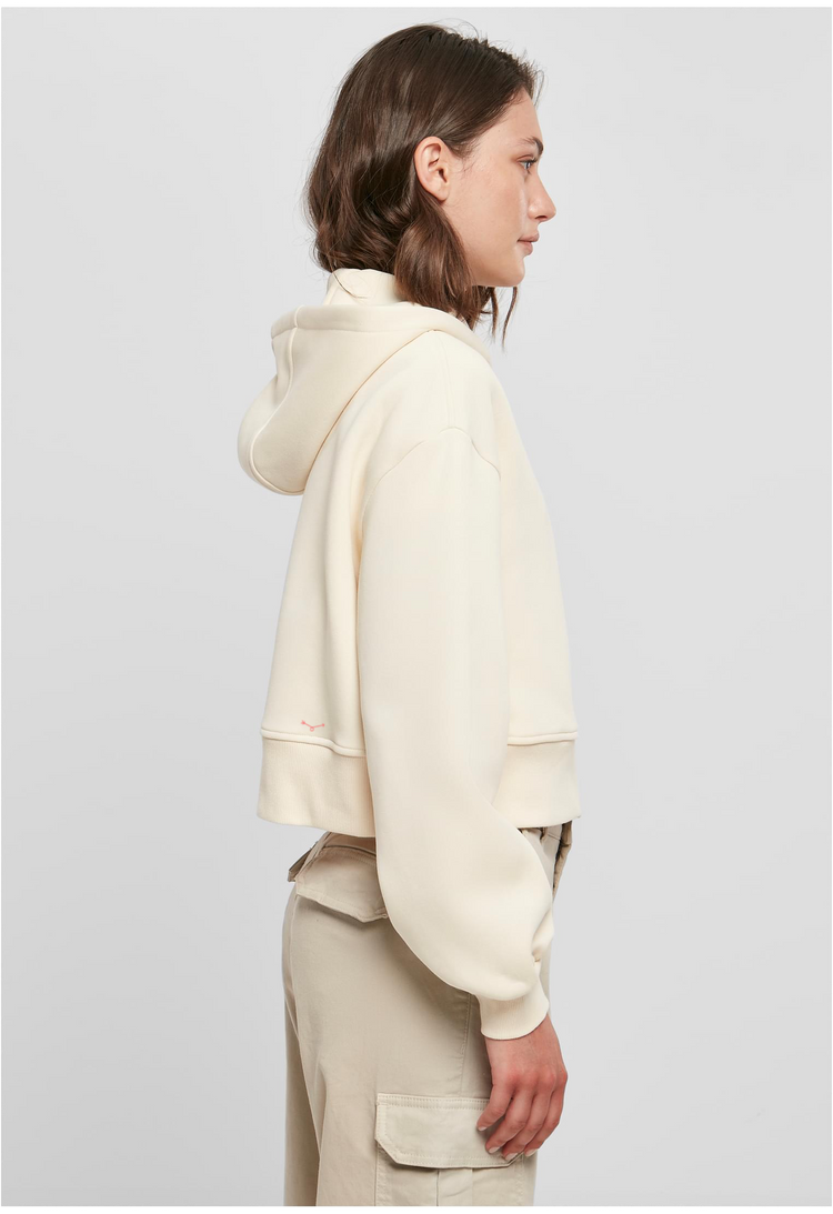 Women’s Crop Ziphoody Sand