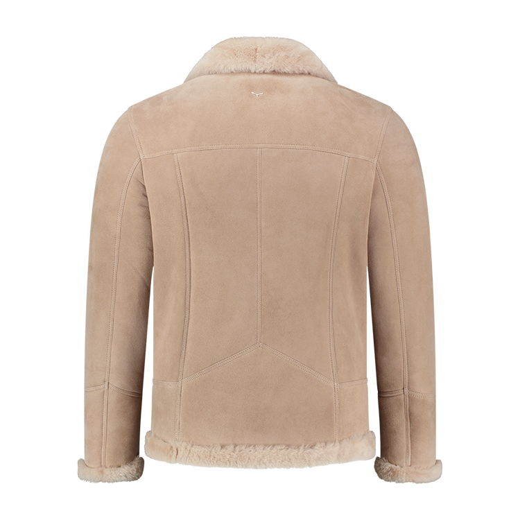 Sand Shearling Biker